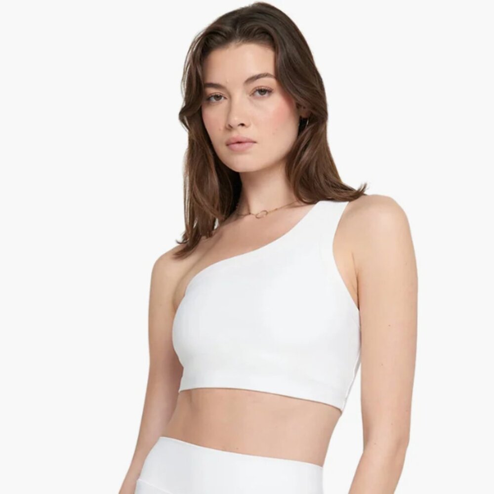 XS white Cruz One Shoulder Tank